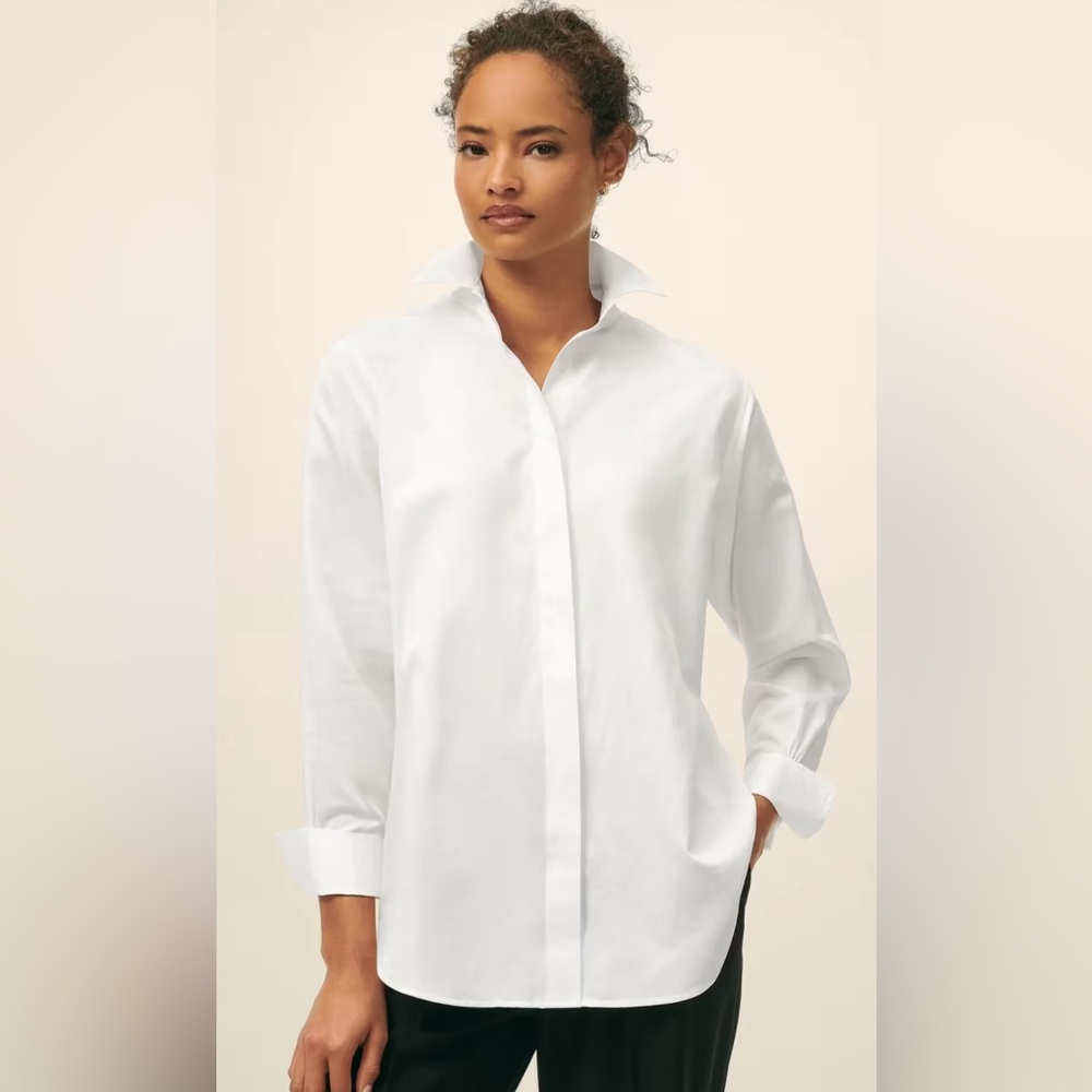 Brooks Brothers Relaxed Shirt in Supima Cotton Sateen Ladies Size XL